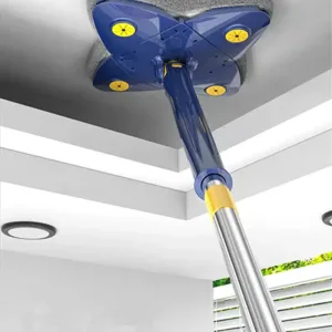Versatile Foldable Twist Mop Self-Wringing, 360° Rotation, X-Type, Flower Shape Design for Effortless Cleaning of Glass, Ceilings, Stairs, Dust Corner Home Multi-Purpose Tool