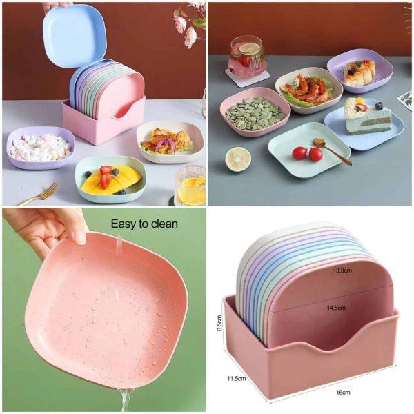 10-Piece Plates Set Including Holder
