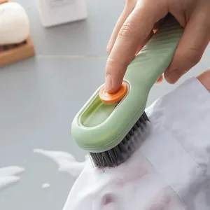 Household Soft Bristle Cleaning Brush | Press-Type Automatic Liquid Dispensing Brush