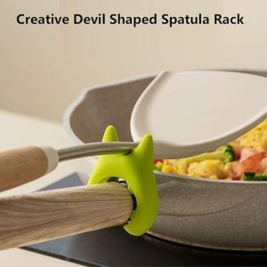 Creative Devil-Shaped Pot Clip & Spoon Holder - Fun Kitchen Utensil Rest for Cooking