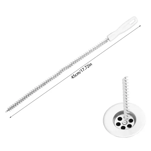 2-in-1 Drain Cleaning Brush – Flexible Tool for Unclogging Kitchen and Bathroom Drains