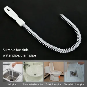 2-in-1 Drain Cleaning Brush – Flexible Tool for Unclogging Kitchen and Bathroom Drains