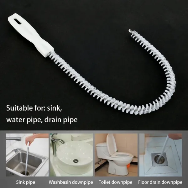2-in-1 Drain Cleaning Brush – Flexible Tool for Unclogging Kitchen and Bathroom Drains