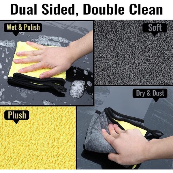 Ultra Soft Microfiber Cleaning Rag - Extra Thick Car Wash & Polishing Towel
