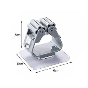 Mop and Broom Holder Gripper, Self-Adhesive Wall Mounted Storage Rack, No Drilling, Anti-Slip, Reusable Plastic Organizer (Pack of 2)
